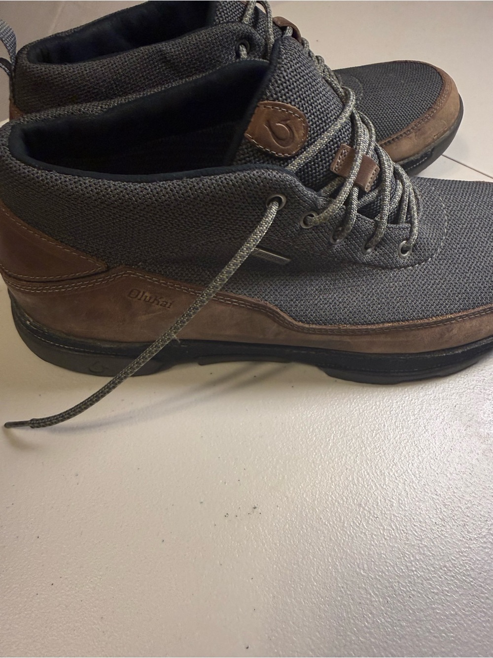 OluKai Ua Kea WP Waterproof Mid Chukka Sneaker Boots Gray Brown Men's 11.5 - Picture 4 of 6